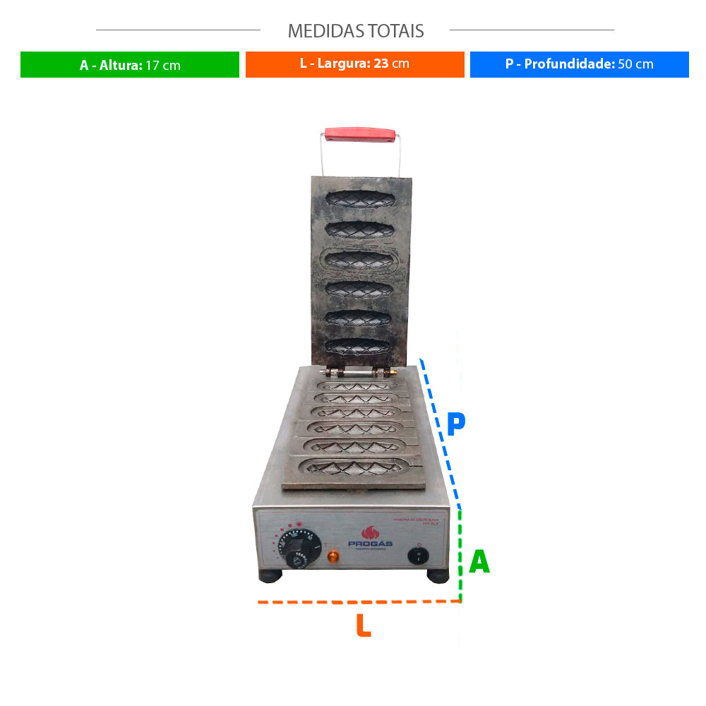 SEMINOVO - Prensa Elétrica de Crepes Suíço 06 Cavidades PRK-06 Style 127V - Progás