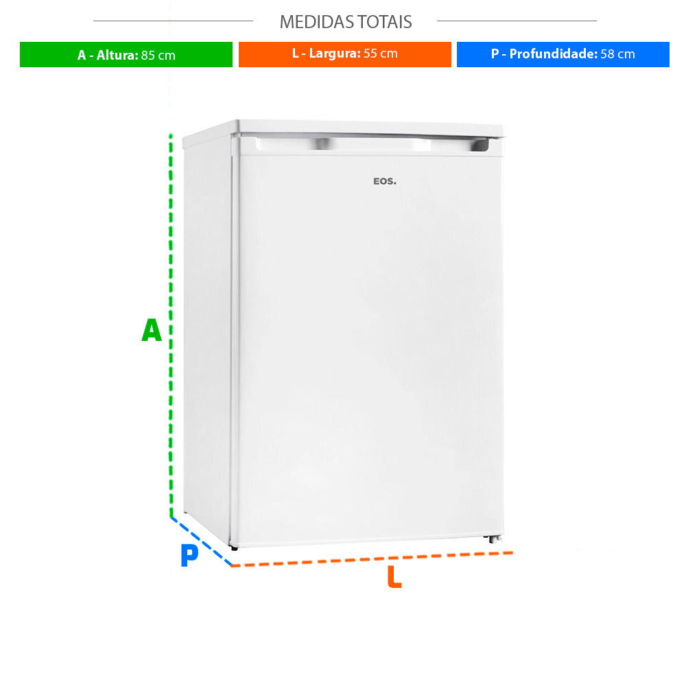 SEMINOVO - Freezer Vertical Eco Gelo Compacto -18 ºc 85L EFV100 127V - Eos