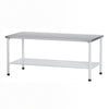 Mesa Bancada Apoio Ba 1400/600 Metalcubas com paneleiro em aço carbono branco e tampo inox
