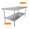Mesa Bancada Bai 1400/700 Metalcubas de 140x70cm ideal para preparo de alimentos