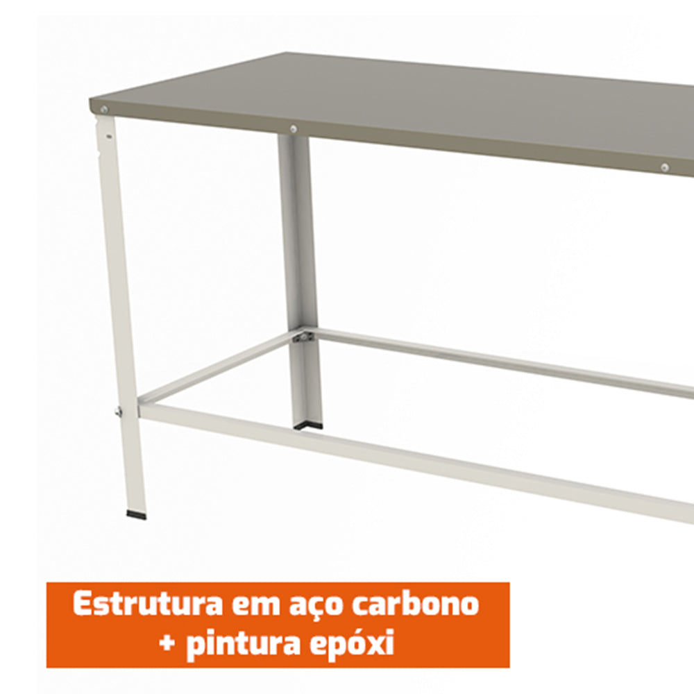 Estrutura em aço com pintura epóxi da Mesa Bancada Apoio MBR-015 Braesi resistente
