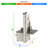 Equipamento Mini Serra Fita BSFM-1780, com lâmina de 1,78 metros, perfeito para o preparo e porcionamento de carne em estabelecimentos comerciais.