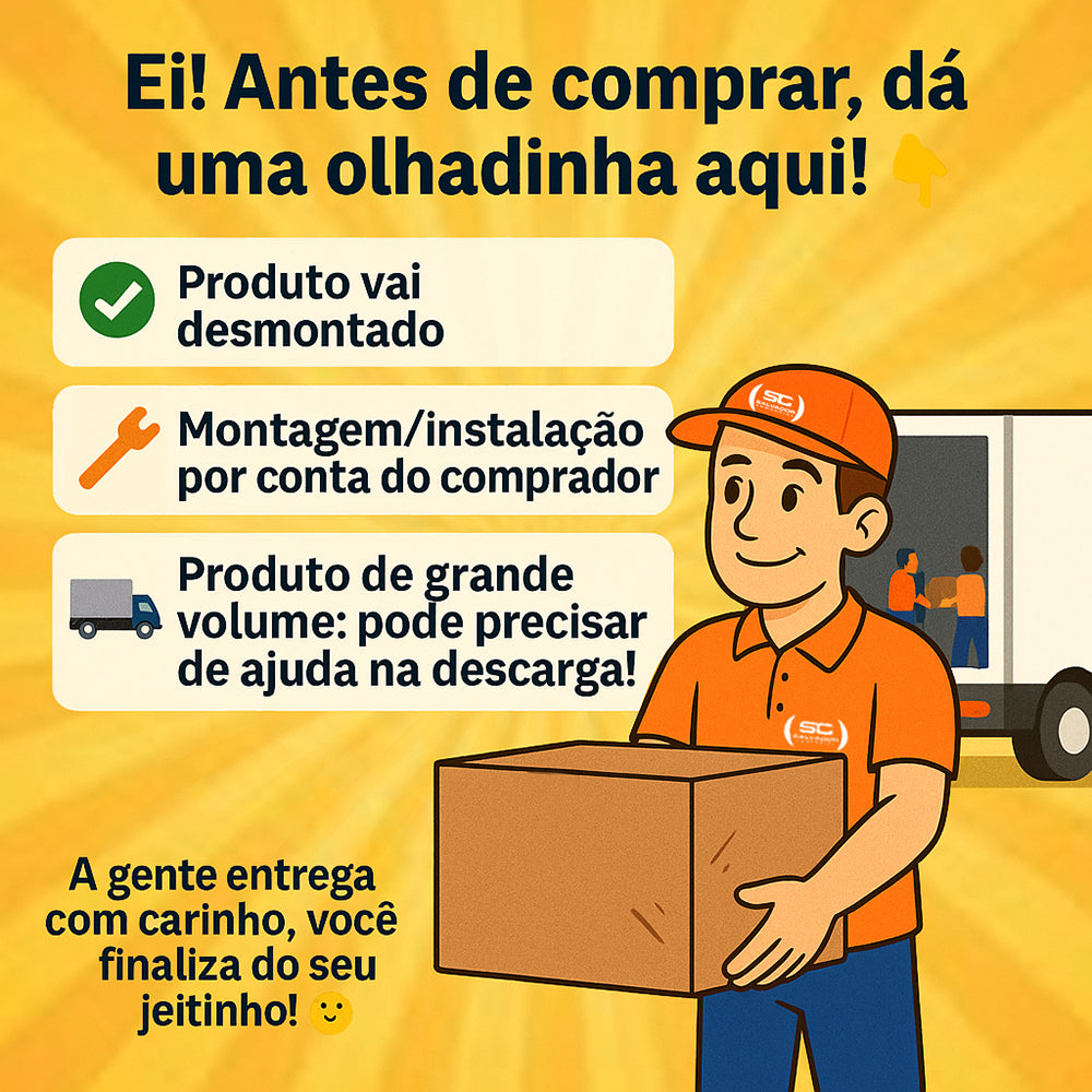Aviso: montagem do forno industrial Venâncio F60i por conta do comprador, siga as instruções do manual