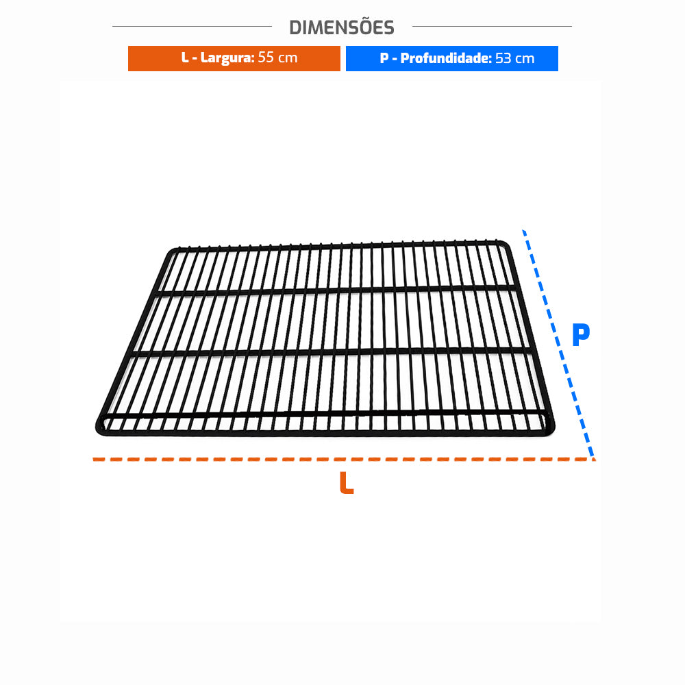 Grade Prateleira Para Visa Preta Modelo 55x53 VCCE570  - Refrimate