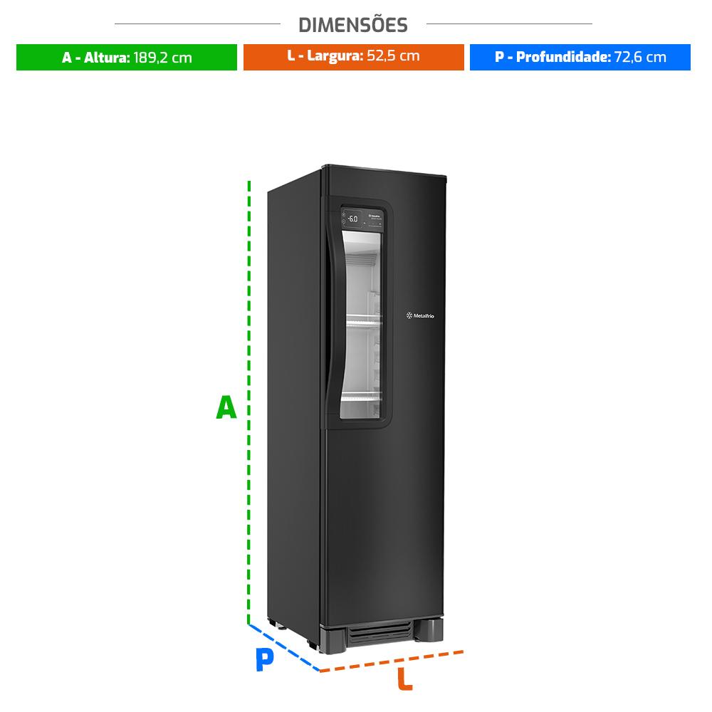 Cervejeira Beer Maxx Preto Onix 336/300L Porta Com Visor +2°C a -6ºC VN28T 220V - Metalfrio