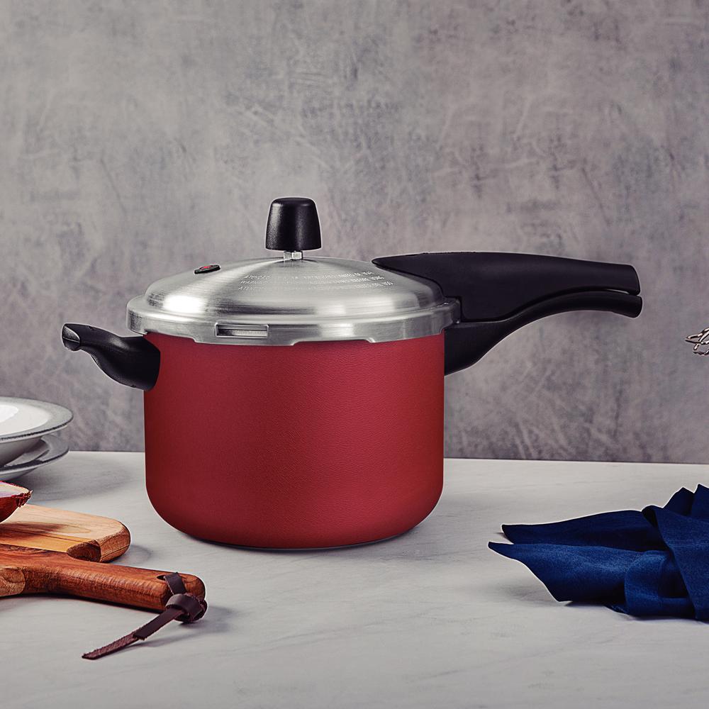 Panela de Pressão Effect Alumínio Revestimento Antiaderente 20 cm 4,5 l Vermelho - Tramontina 20591720