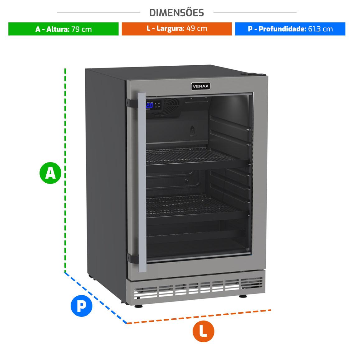 Cervejeira Top Light-in Embutir Inox 0ºc a -6ºc 82l EXPVQTLIN100 S40 220v - Venax 38054