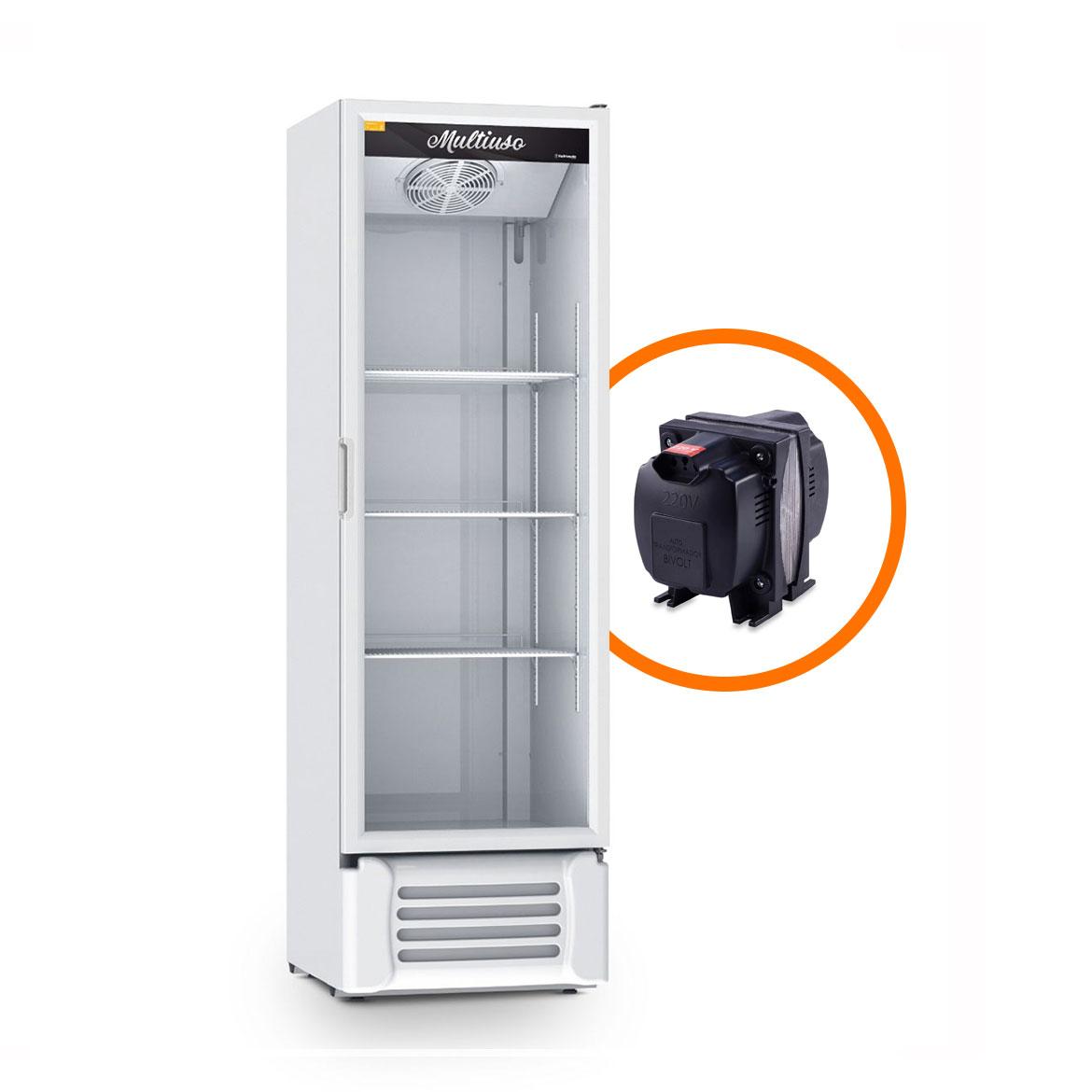 Visa Cooler Multiuso Expositora 0 a 7ºc 400l Vcm400b Branca Bivolt (com Transformador) Refrimate