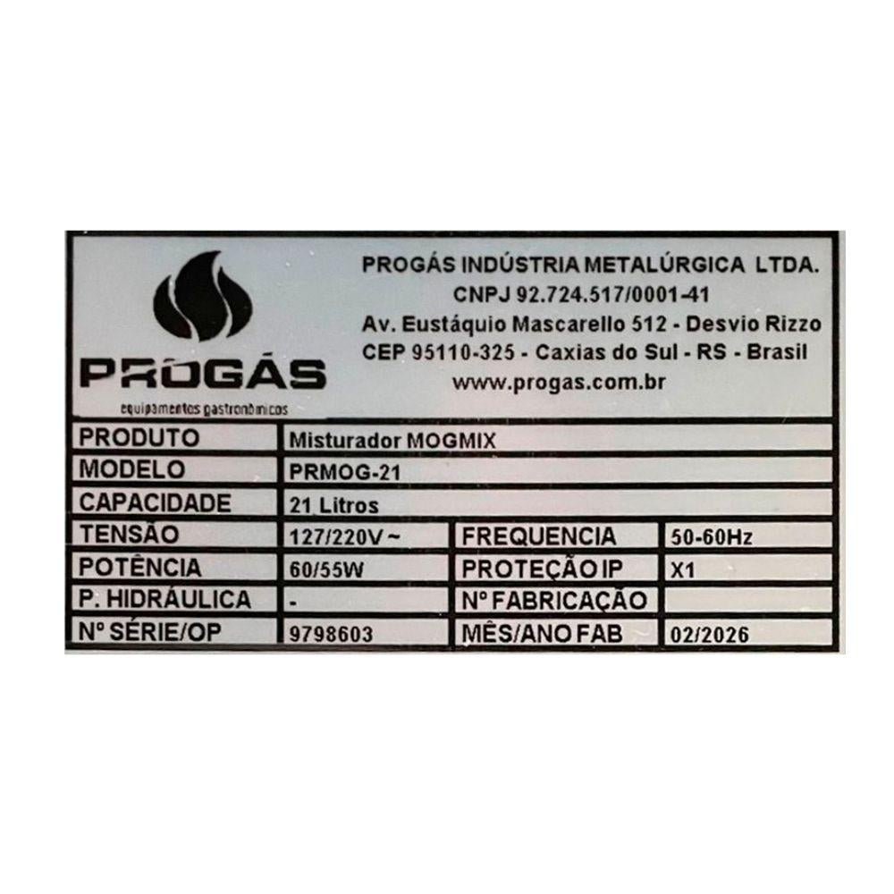 SEMINOVO - Misturador Panela Mexedora de Brigadeiro Gás 21l Mogmix Prmog-21 Bivolt - Progás P42611
