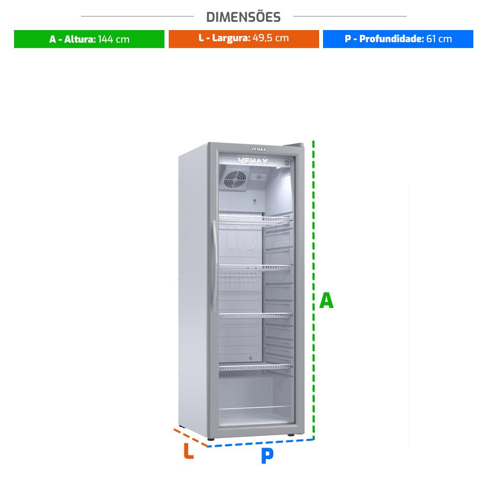 Refrigerador Visa Expositor Branco 209L Porta De Vidro 0ºC a 5ºC VV200BR 127V - Venax 25932