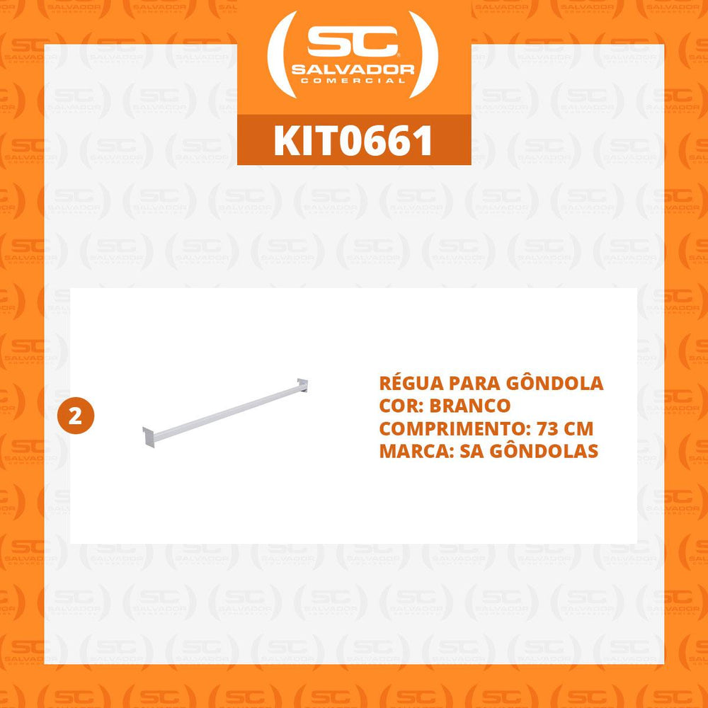 Kit 2 Réguas Para Ponta de Gôndola 73cm - SA Gôndolas