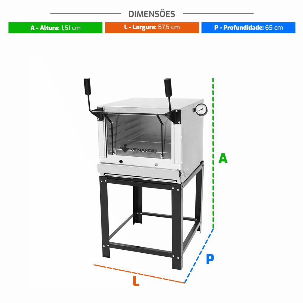 Forno De Lastro a Gás Refratário Roma Inox FIRI60 – Venâncio 15548