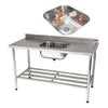 Bancada Mesa 150x70 Inox 430 Com 1 Cuba 50x40x25 Com Grade Inferior - Imeca 6812