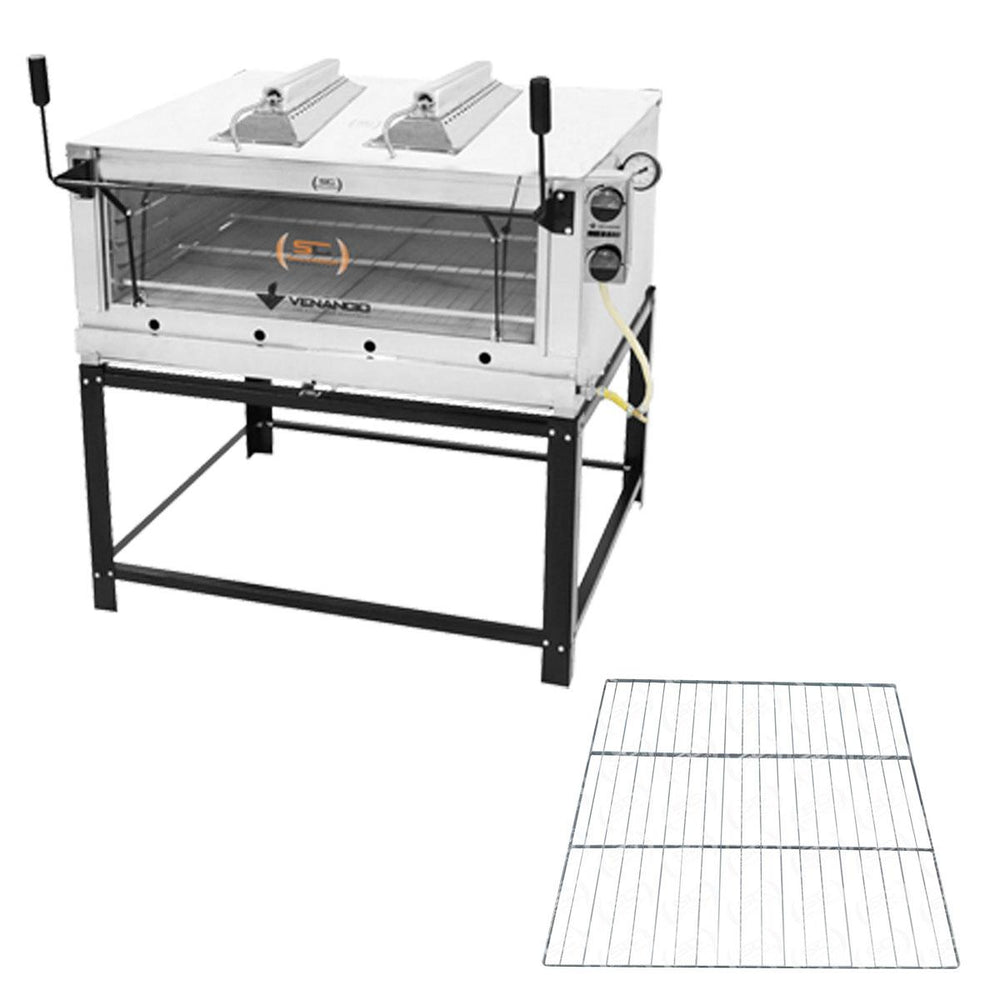 Kit Forno De Lastro a Gás Refratário Roma Inox Infravermelho FIRIV110 + Grade Extra