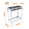 Fogão a Gás Extra Inox Cozinha Industrial 2 Bocas 1 Simples 1 Dupla Com Espera Forno Ei2 - Venâncio