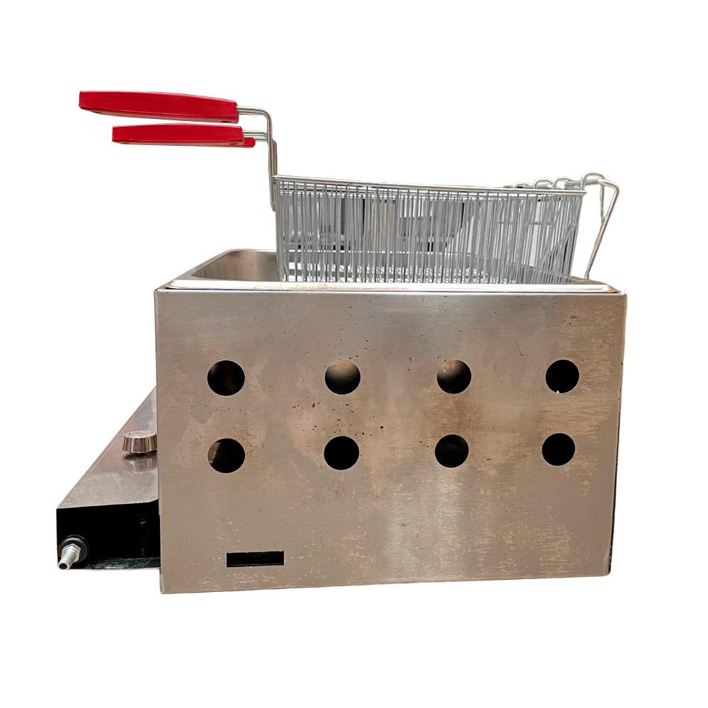 SEMINOVO - Fritadeira Profissional a Gás uma Cuba Grande retangular 10L Três Cestos Pr-30g - Progás