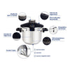 Panela Pressão Presto Aço Inox Fundo Triplo 5 Dispositivos de Segurança 22 cm 6l - Tramontina 62518220