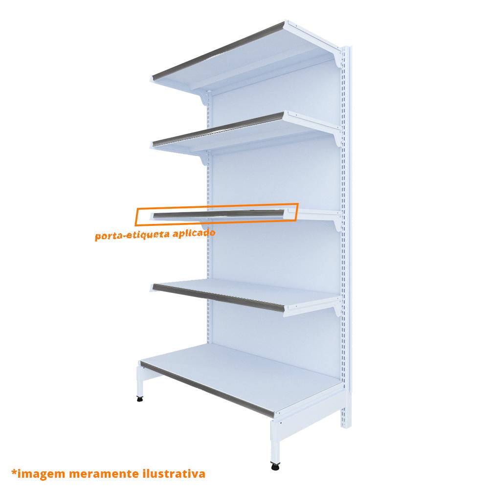 Gôndola Prateleira New Plus 1,70 Parede Inicial GPI - Sa Gôndolas Porta Etiquetas Cinza