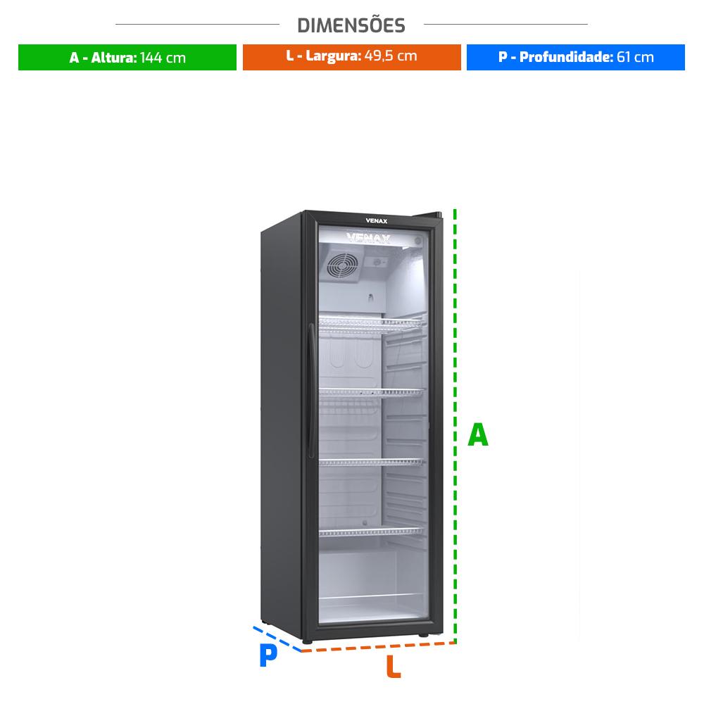 Refrigerador Visa Expositor Preto 209L Porta De Vidro 0ºC a 5ºC VV200PR 127V - Venax 25929