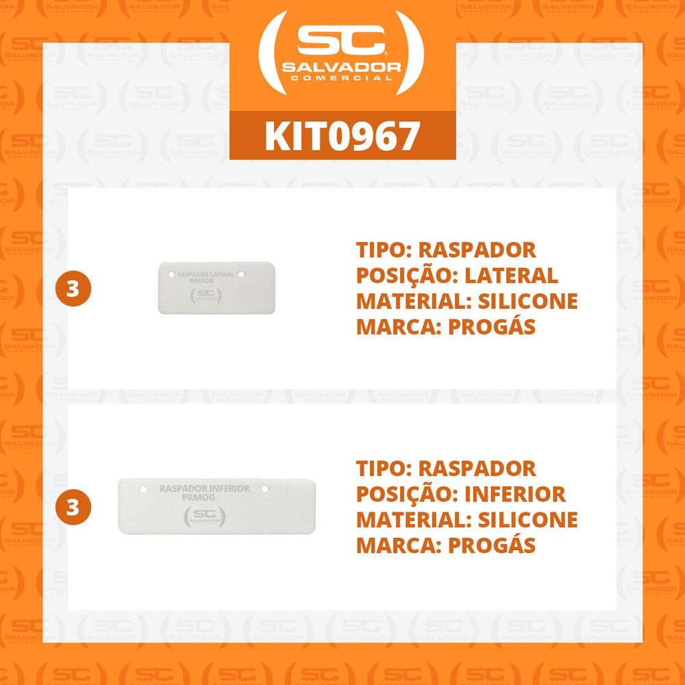 Kit 3 Pares de Raspadores Silicone PRMOG05 Mogmix - Progás