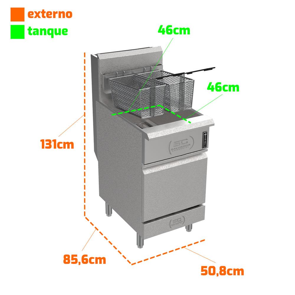 Fritador Profissional Industrial Prime a Gás GLP 30L Somente Óleo PFR30G - Venâncio
