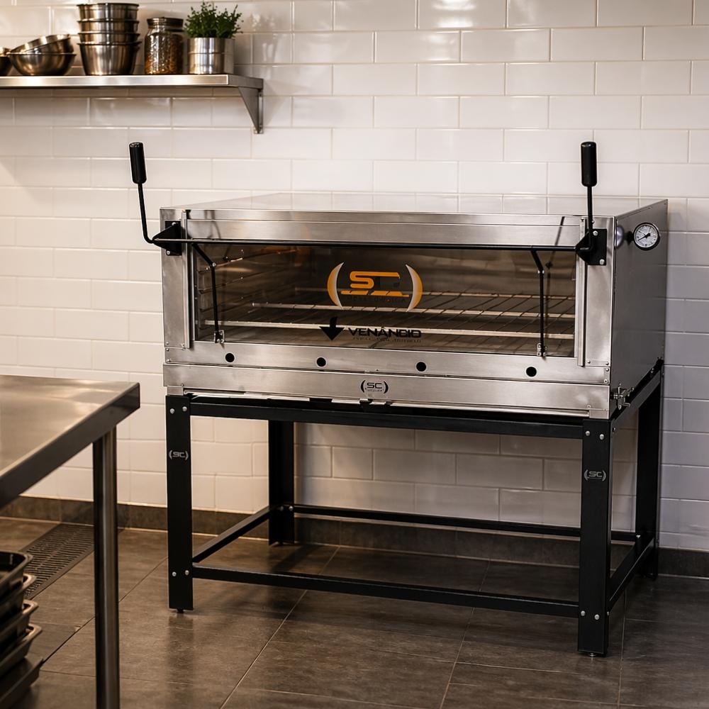 Forno Gás Industrial Pedra Roma Inox Firi110 + 1 Grade Extra + Luva Térmica + pá Pizza - Venâncio
