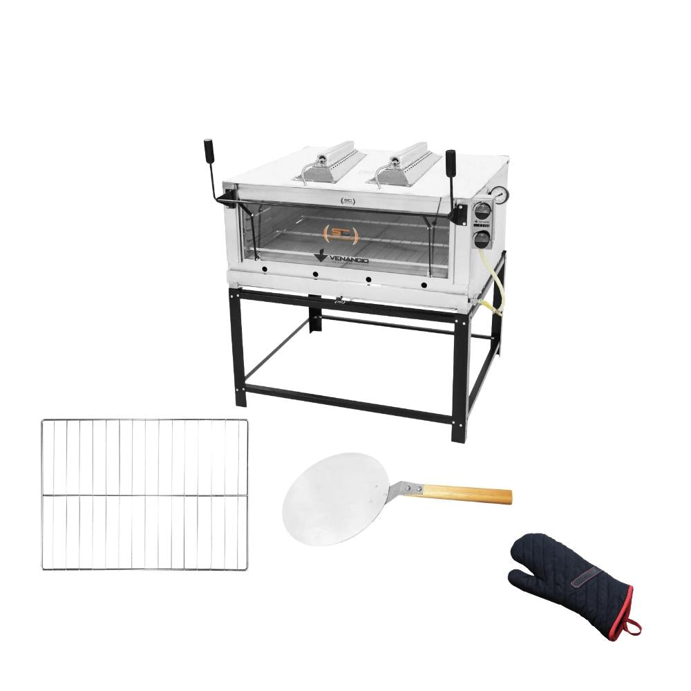 Forno Gás Industrial Infra Roma Inox Firiv110 + 1 Grade Extra + Luva Térmica + pá Pizza - Venâncio