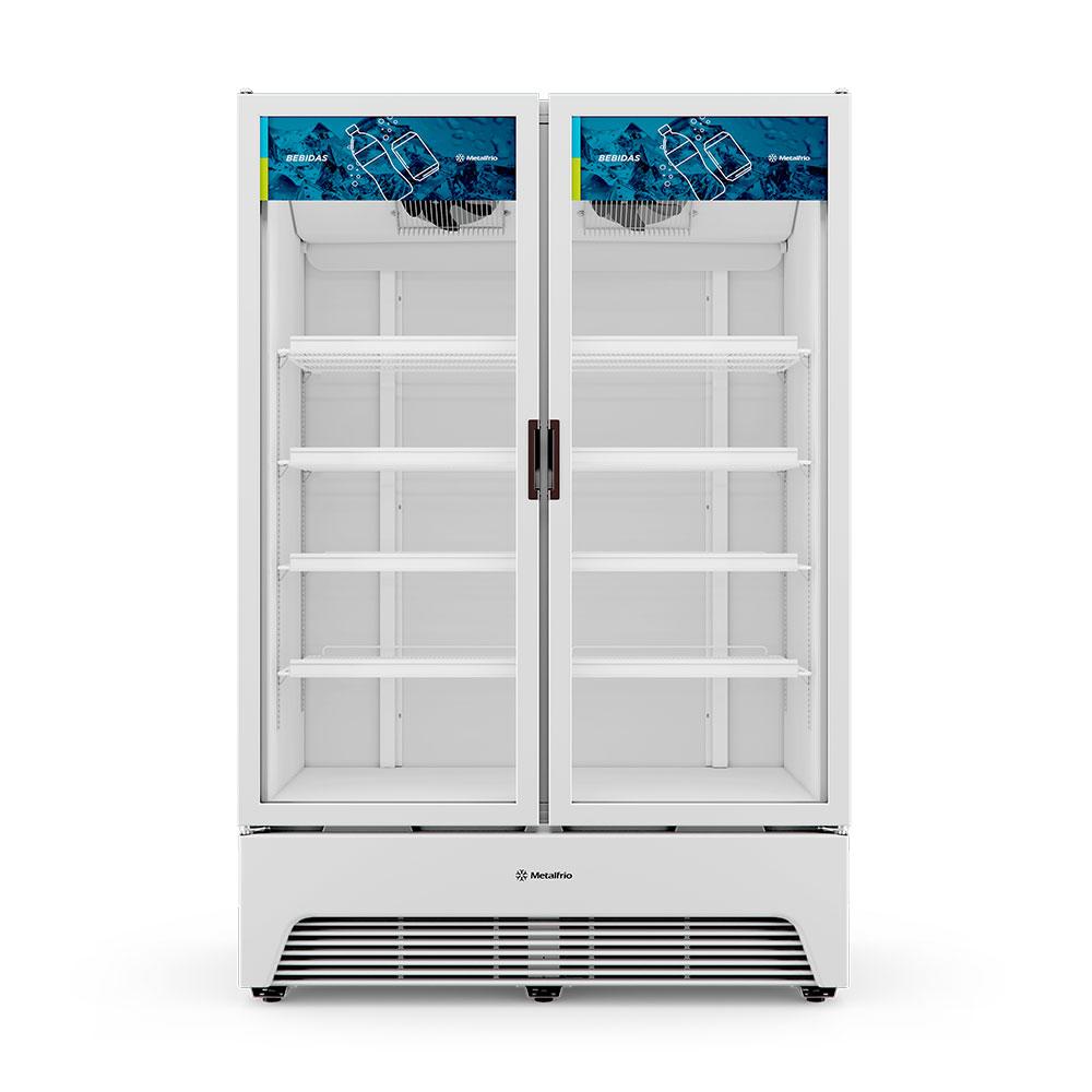 Refrigerador Expositor Vertical Bebidas Duas Portas Vidro 1164/1257l Vbm3al Optima Branca 220v - Metalfrio