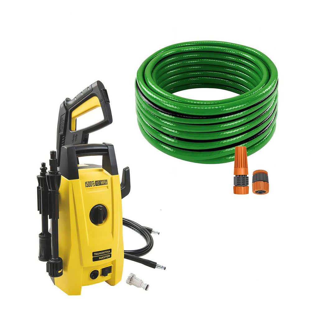 Lavadora Lava Jato Alta Pressão 1200W 127V + Mangueira Verde Pvc 15m - Tramontina
