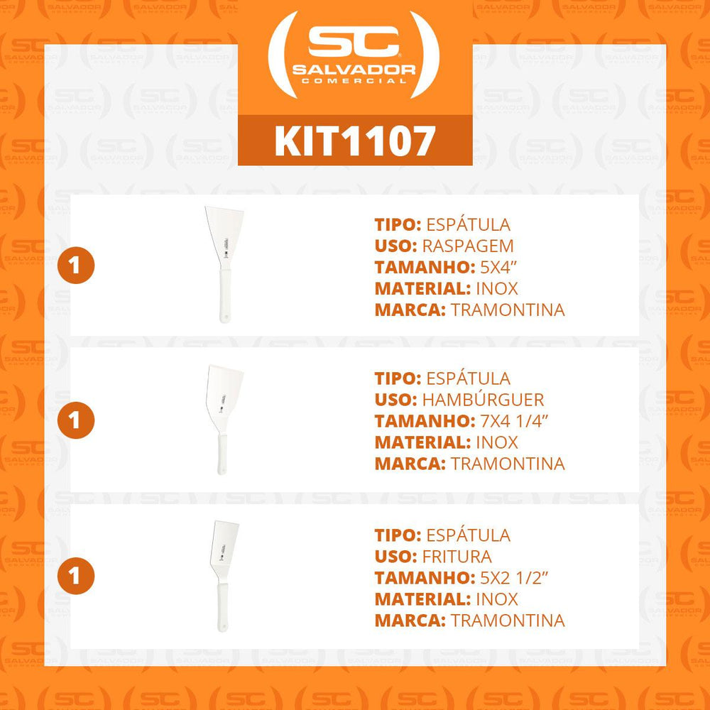 Kit - Conjunto de Espátulas Profissionais Alto Rendimento Para Lanches - Tramontina