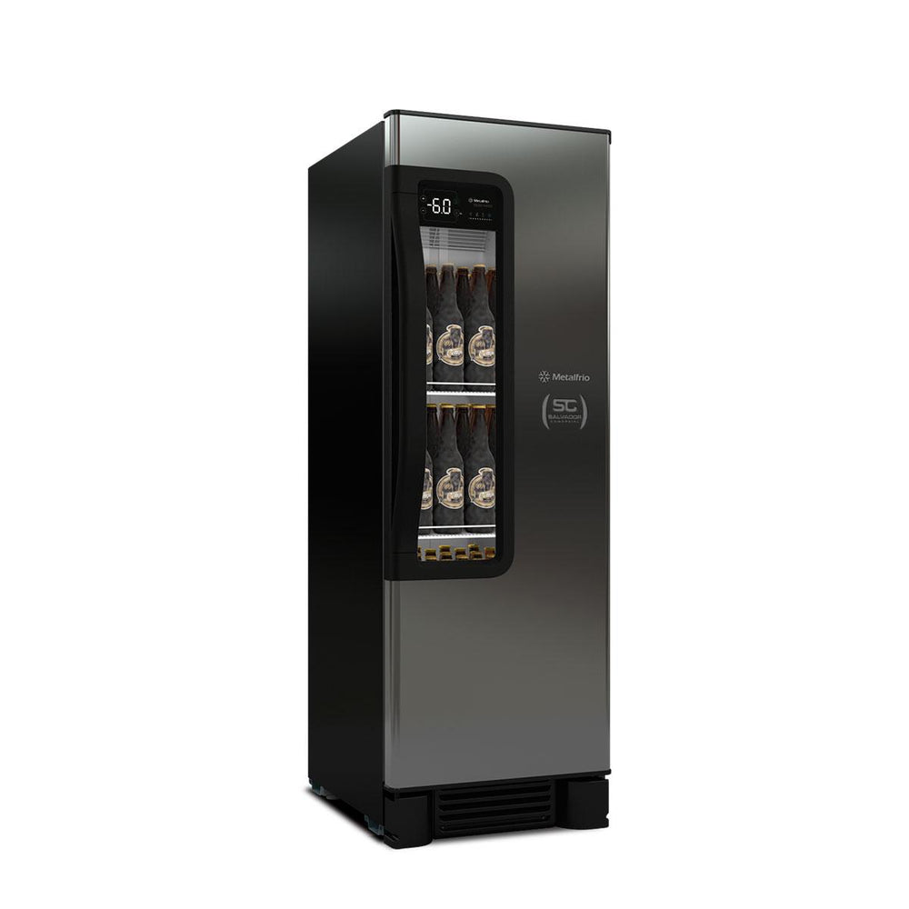 Cervejeira Beer Maxx Preta 228/264L Porta Com Visor Inox +2°C e -6°C VN25TP 127V - Metalfrio