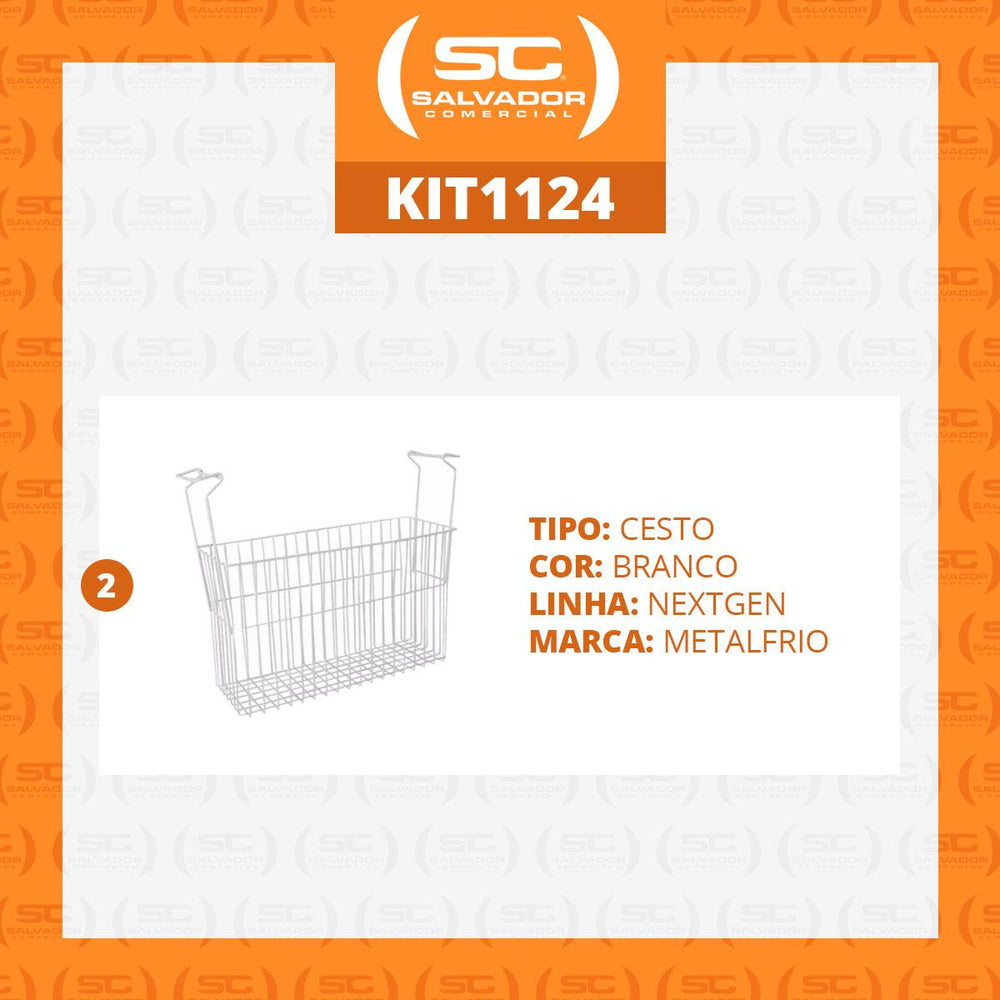 Kit 2 Cestos Organizador Nextgen Para Freezer NF e HF - Metalfrio