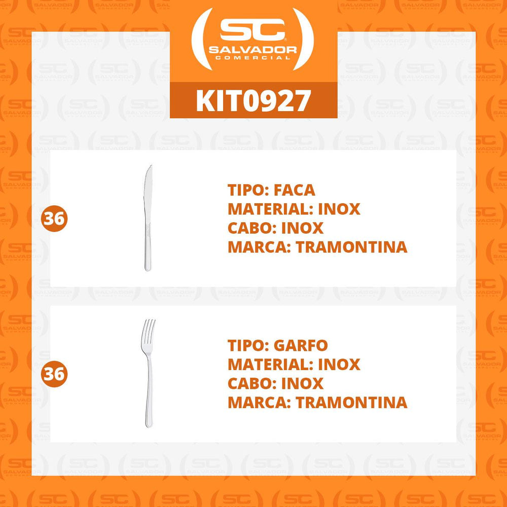 Kit Jogo de Faca e Garfo Buzios 72 Peças em Aço Inox IBAG - Tramontina