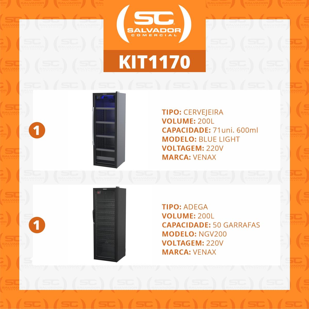 Kit - Cervejeira 200l Blue Light 220v + Adega 200l 50 Garrafas Ngv200 220v - Venax