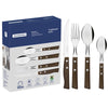 Faqueiro Tradicional Lâminas Aço Inox Cabos de Madeira Natural 24 Peças - Tramontina 22299050