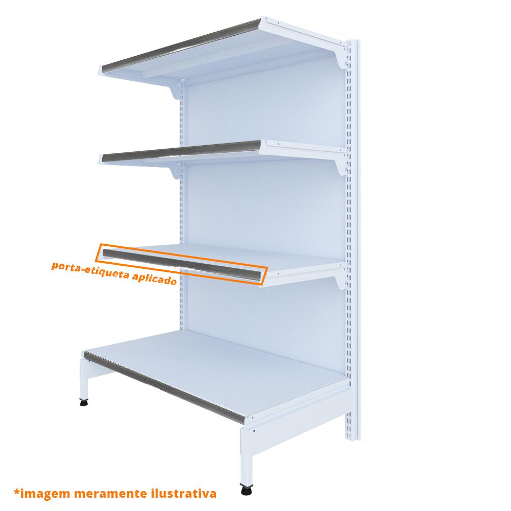 Gôndola Prateleira New Plus 1,40 Ponta GP - Sa Gôndolas Porta Etiquetas Cinza
