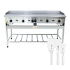 Chapa Americana Profissional 150cm a Gás 18mm Lisa Inox Com Pé Cgp150 e Espátulas - Venâncio
