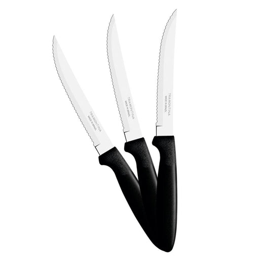 KIT - 48 Facas para Churrasco Ipanema Com Lâmina em Aço Inox 5 POL Cabo Preto FPTOP - Tramontina