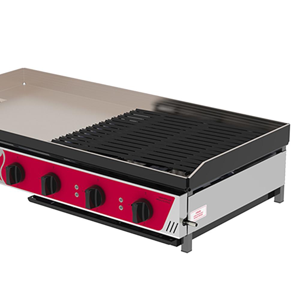 Chapa Char Broiler Grill Esmaltada Conjugada 95cm Industrial Aço Inox a Gás Prcb-2100 Progás P46248