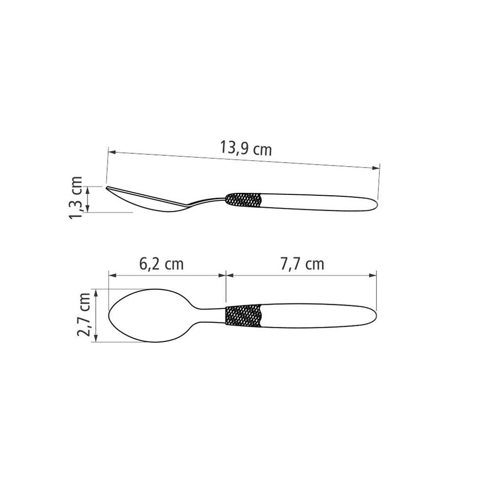 Kit 6 Colheres de Chá Ipanema Com Lamina Em Aço Inox Cabo Preto Ccptop - Tramontina