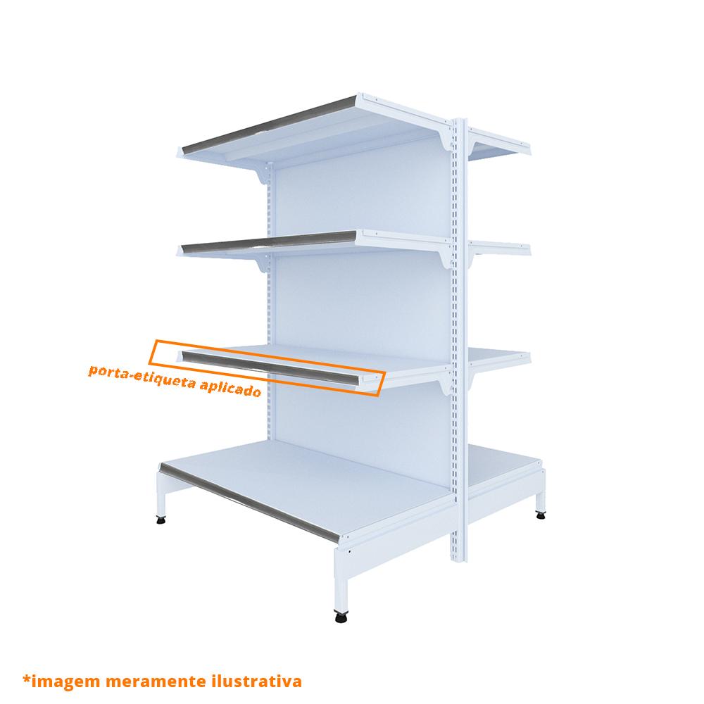 Gôndola Prateleira New Plus 1,40 Central Inicial GCI - Sa Gôndolas Porta Etiquetas Cinza