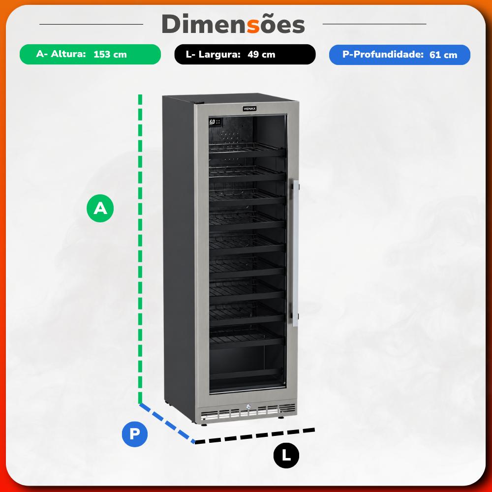 Refrigerador Expositor Cervejeira 209 Litros Inox Porta Invertida Digital -6°c a 6°c EXPVQTILIN209 S40 127v - Venax 38263