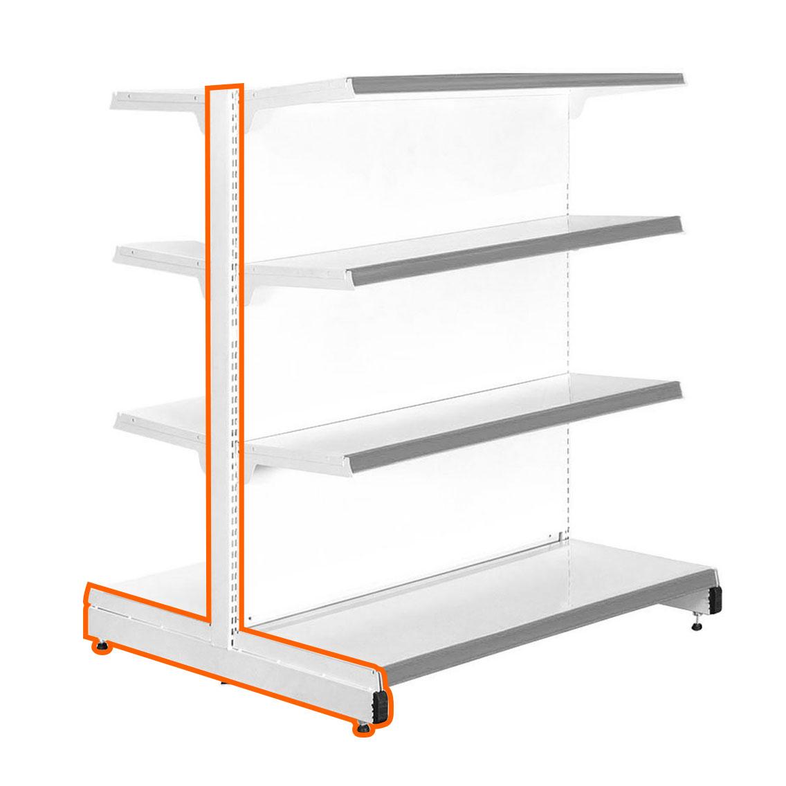 Conjunto Pé Central Coluna Para Gôndolas New Plus 1,40m Base 40cm - Sa Gôndolas