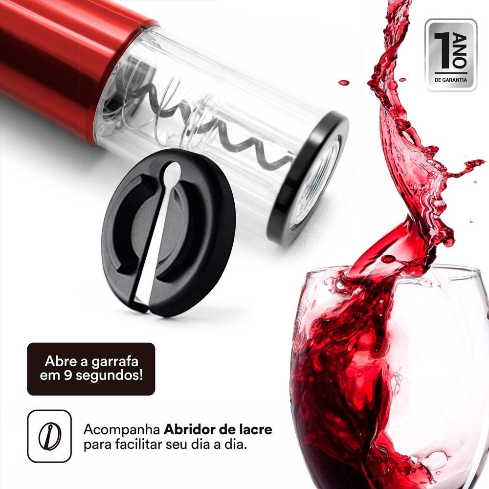 Kit Adega De Vinho 24 Garrafas Climatizada Painel Touch EAC24G 127V + Abridor Elétrico Vermelho EOS