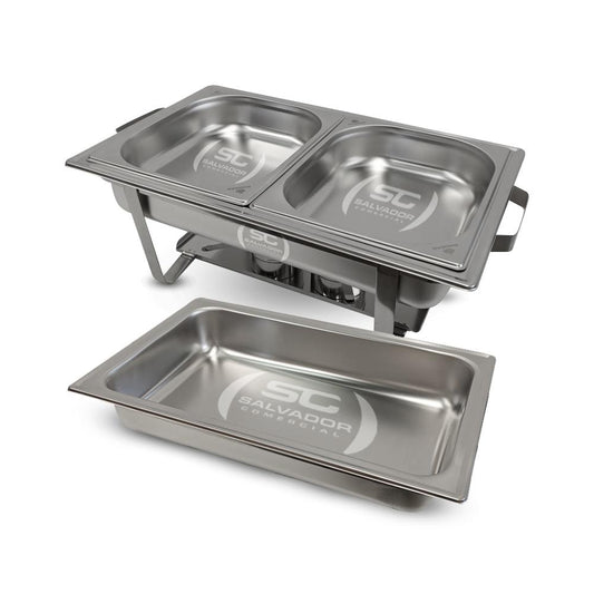 Rechaud Retangular Duas Cubas Gn em Aço Inox PR-111 - Progás