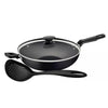 Wok Com Cabo Loreto Alumínio Antiaderente 3,3l Grafite Com Espumadeira Tramontina