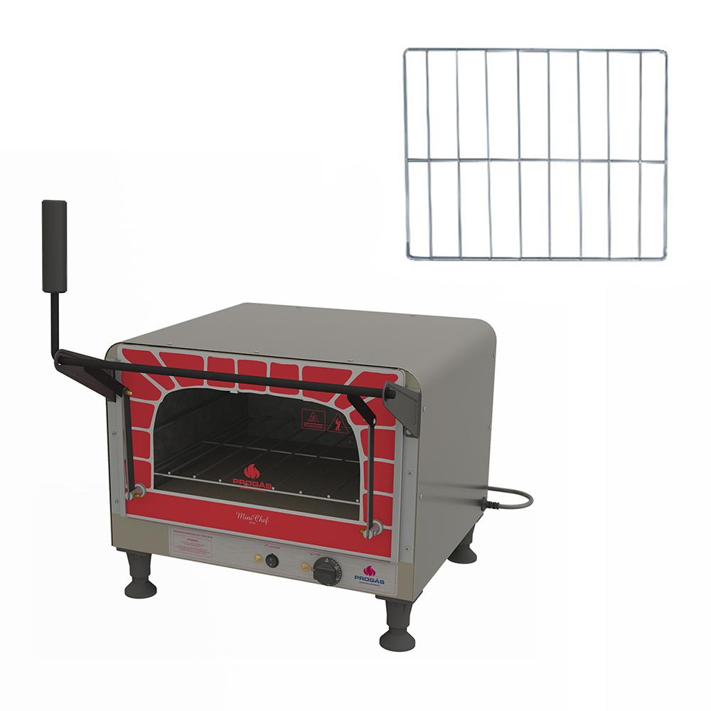Kit - Forno Assador Refratário Elétrico PRPE-400 220V Mini Chef + Grade Extra - Progás