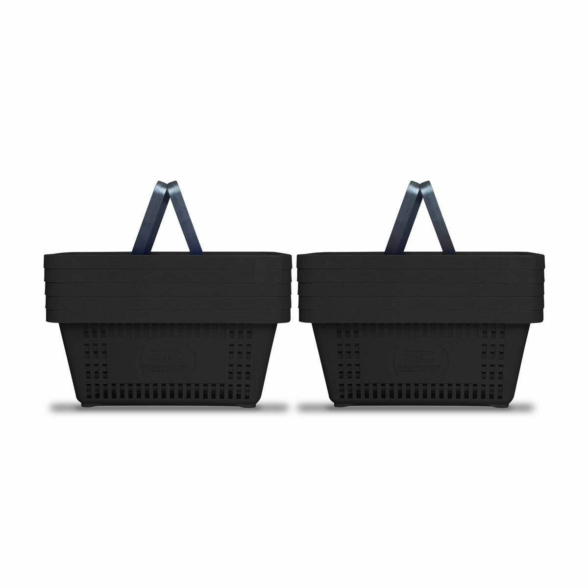 Kit - 10 Cestos Compras Plástica D100 Cód. 3000 Preto - Della Plast