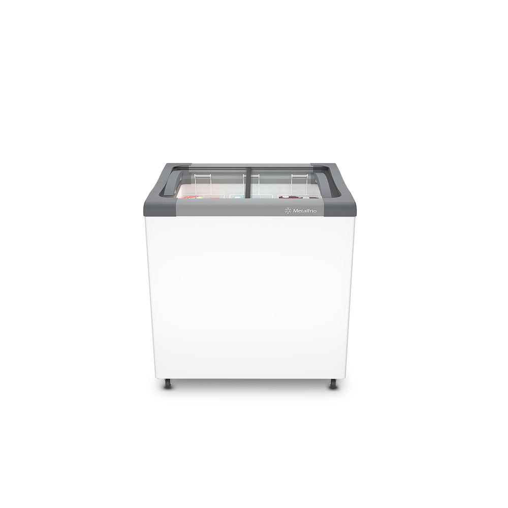 Kit Freezer Horizontal Tampa De Vidro 144/185 Litros NF20 - Metalfrio 127V + 4 Cestos Nextgen Branco