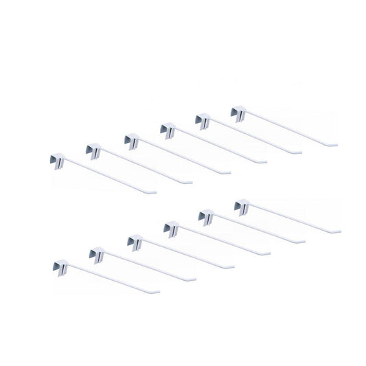 Kit - 12 Ganchos Simples Branco - Sa Gondolas
